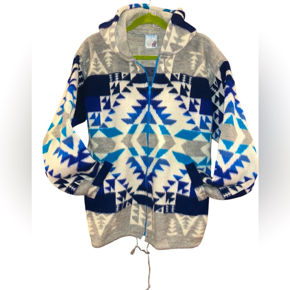 Y2K “Artesanias Tuntaquimba” wool jacket, hand made size Lg